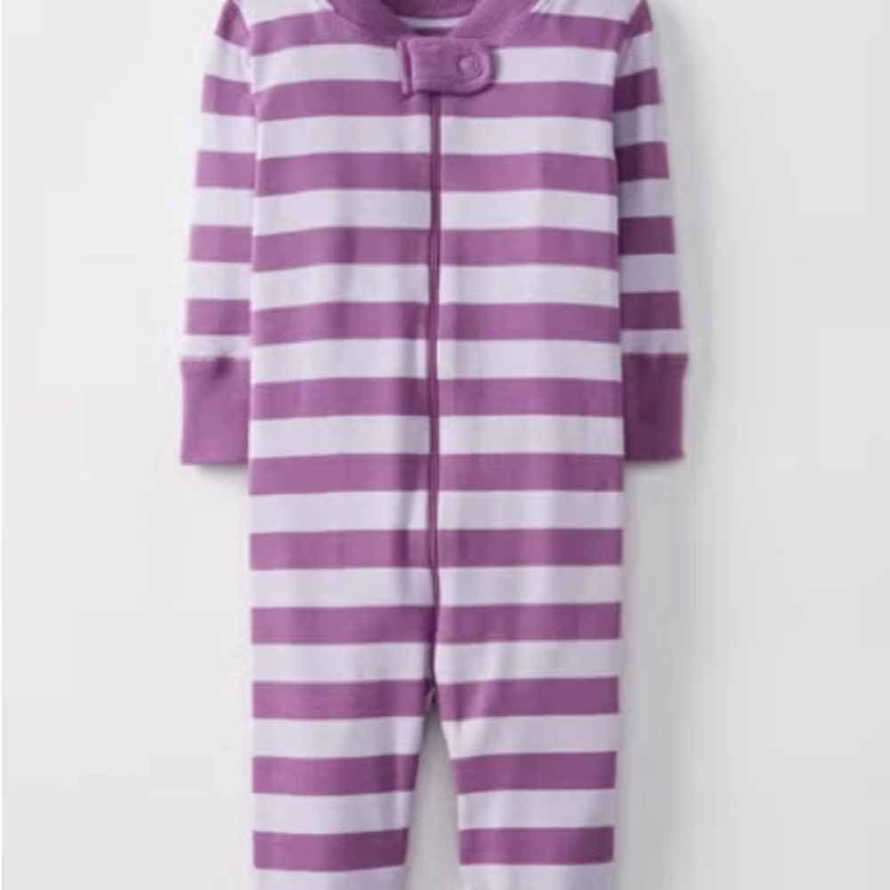 Hanna Andersson Lavender and White Striped Onesie